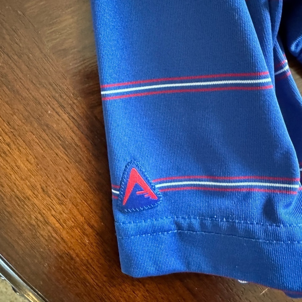 Antigua Texas Rangers Men’s MLB Short Sleeve Royal Blue Striped Polo Shirt XL - Picture 8 of 8